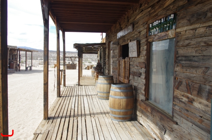 Old Air Plane Crate wood Facade on Old West Saloon 